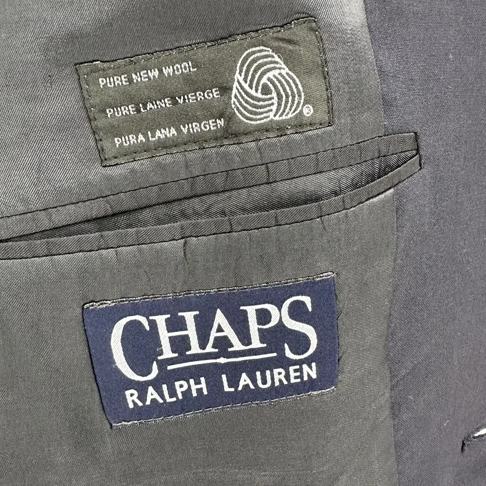 Chaps Ralph Lauren Blazer‎ Jacket 46R Wool Gold Buttons Navy Blue Sport Coat